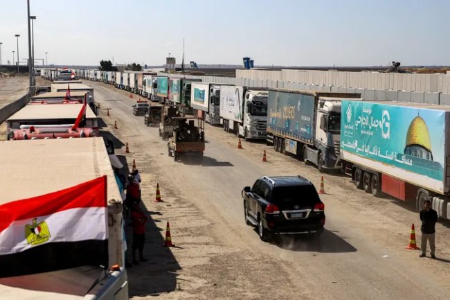 A short while ago, the Rafah crossing was opened for the entry of humanitarian aid into Palestine