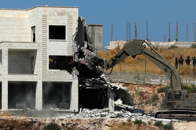 The occupation forces continue their policy of demolishing Palestinian homes in the West Bank