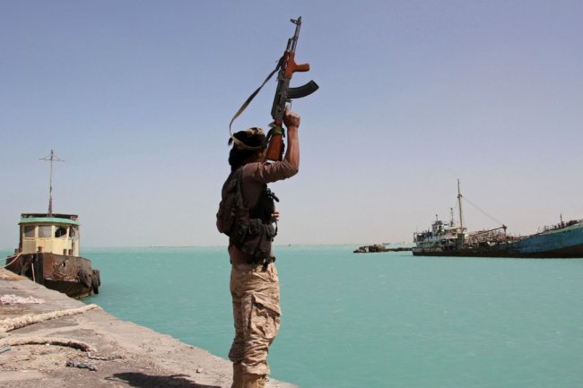 An attack on a ship in Bab al-Mandab, near Yemen