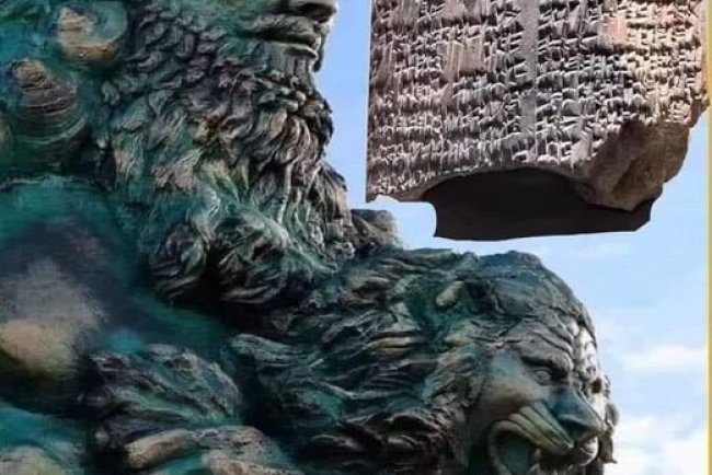 Philosophical Clay Tablet from Gilgamesh Epic in Ancient Mesopotamia